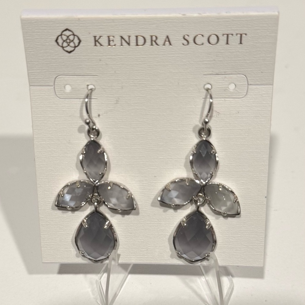 🤍RARE Vintage Kendra Scott Kendall Chandelier Earrings/Silver&Gray Retired🤍